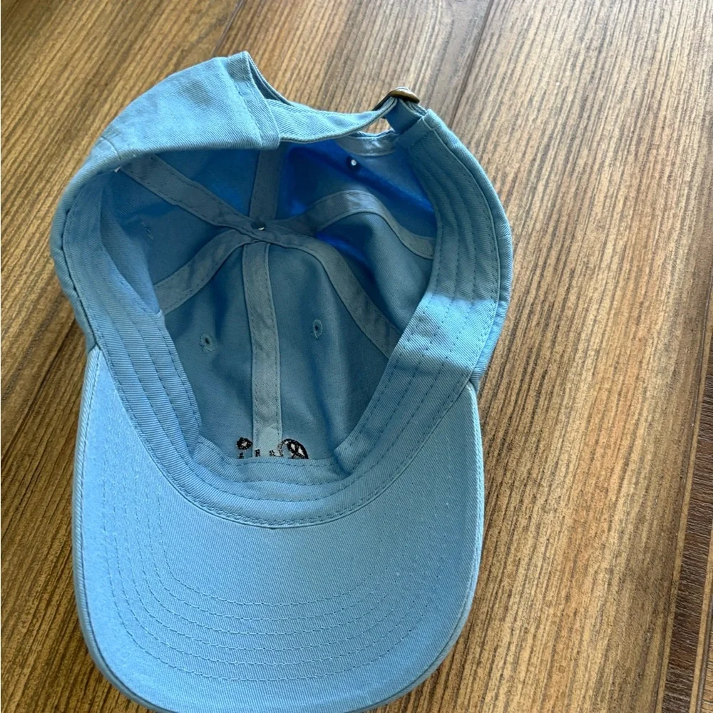 Sezane New- Oui Embroidered Light Blue Womens Baseball Cap